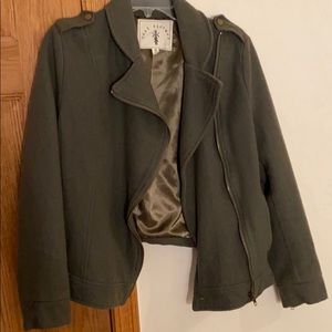 Wool riding jacket, zip up